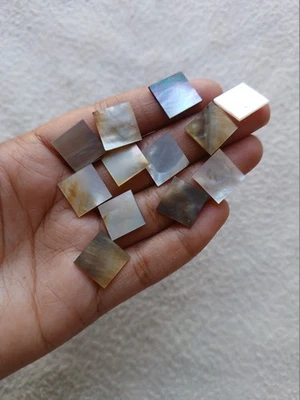 12 peças esfregão madrepérola quadrado ambos os lados flatback 12x12mm pedra preciosa AMJ1109 - Imagem 1 de 3