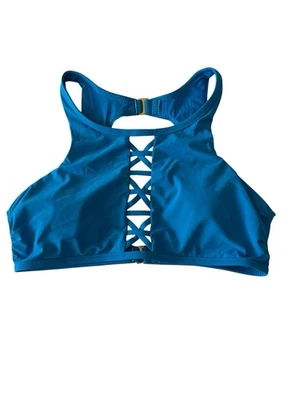 Top cuello alto RED CARTER cierre trasero natación azul brillante talla M/8 Foto 1 de 4