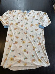 Vintage Garfield Nightgown Paws Moon Stars 70s 80s Cartoon Cat Sleepwear Dress - Picture 1 of 12