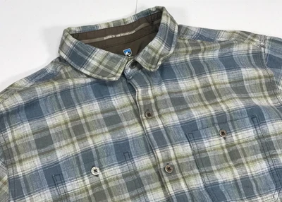 Camisa de franela con botones manga corta a cuadros Kuhl Born in the Mountains para hombre mediana Foto 1 de 4