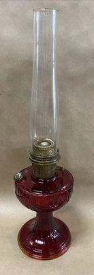Lámpara de queroseno de aceite de colmena tipo B cristal rojo rubí Aladdin con chimenea Aladdin Foto 1 de 4