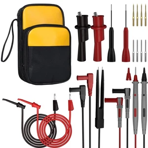 Electrical Multimeter Test Lead Kit with Soft Case Test Hook for Digital Elec... - Picture 1 of 6