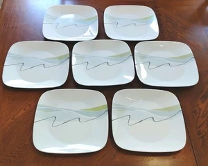 7 Corelle Square Harmony Plates 10.5” Dinner Plates, discontinued pattern - Picture 1 of 4