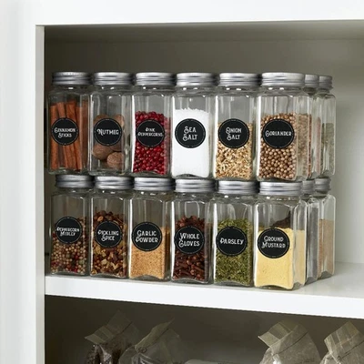 Kamenstein 24 Piece Empty 4 oz. Glass Jars Kitchen Spice Set Organizer  - Image 1 of 4