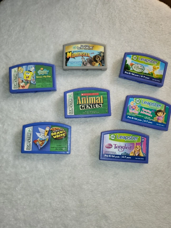 Lot of 6 LeapFrog Leapster Dora Explorer SpongeBob draw and write   disney  - Image 1 of 1