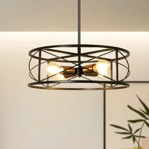 18" Modern Ceiling Light Fixture Cage Pendant Lamp 4-Light Chandelier Metal - Picture 1 of 6