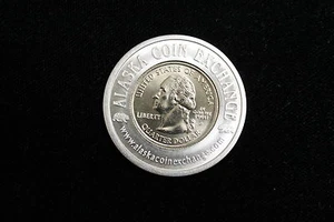 2008-D INCASSATO ALASKA QUARTER IN AIR-TITE HOLDER, U.S. STATEHOOD QUARTER,,,.. - Foto 1 di 2