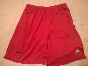 Player Worn Nike Ohio State Buckeyes Football RED On-Field Practice Shorts LARGE - Picture 1 of 9