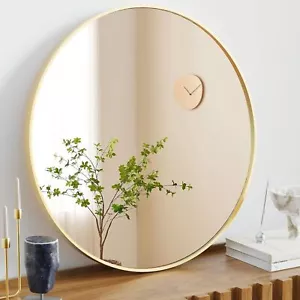 Gold Round Wall Mirror Bathroom Mirrors Over Sink Circle Mirror for Bedroom - Picture 1 of 12