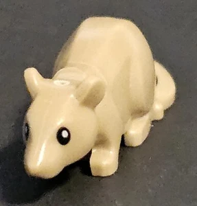 Lego 1 Part Minifigure Rat / Mouse Black Eyes White Pupils Dark Tan 36756pb01 - Picture 1 of 5
