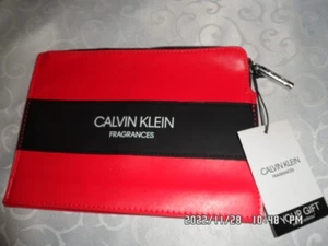 CK Calvin Klein Nuevo Rojo Bolsa Cremallera Monedero Maquillaje Bolsa de Cosm... - Imagen 1 de 8