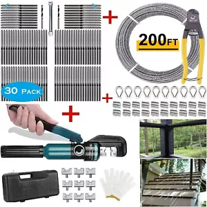 Edelstahl Drahtseil Kabel Geländer Kit Terrassengeländer Crimpzange Lag Schraube - Bild 1 von 15
