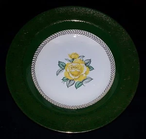 Homer Laughlin - Nautilus Greenbriar Yellow Rose - Rimmed Soup Bowl - 8 1/4" - Picture 1 of 4