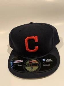 New Era 9Fifty Cleveland Indians Letter C Hat Cap MLB Baseball Navy Red  Sz8 - Picture 1 of 1