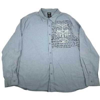 Винтажная мужская футболка y2k MMA Elite 'courage honor' tribal wings череп крест на пуговицах - Изображение 1 из 4