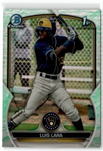 2023 Bowman Chrome Prospects Lunar Refractor Luis Lara Milwaukee Brewers