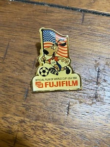 1994 World Cup FIFA Soccer Striker Stryker FUJIFILM Sponsor Lapel Pin - Picture 1 of 2