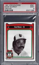 1991 Crown Coca Cola #321 Eddie Murray Baltimore Orioles PSA 9 Mint 20071095