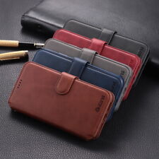 Genuine Leather Case Wallet Card Slot Flip Stand Luxury Cover For Smart Phone