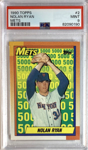 1990 Topps #2 (Mets) Nolan Ryan (HOF, GOAT) PSA 9 Mint—Perfectly Centered
