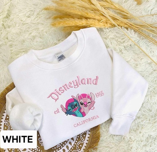 Felpa Felpa con cappuccio Stitch & Angel San Valentino Sweetheart personalizzata ricamata