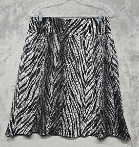 Chicos Skirt Womens Size 1 Black White Elastic Waist Layered Stretch US Small 8 - Picture 1 of 10