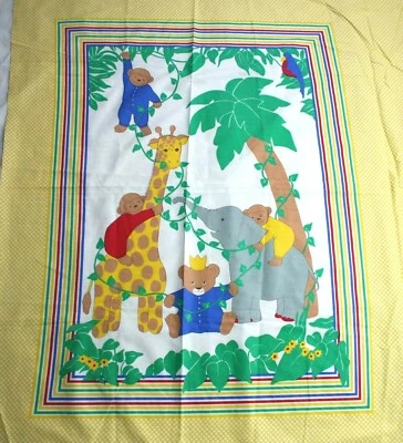 Panel de tela Jirafa Jirafa Mono Elefante Oso Edredón Topper Pared Color primario Foto 1 de 4