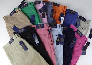 Pantalones cortos de sarga de algodón Polo Ralph Lauren delanteros planos de 9-10" nuevos con etiquetas $75 - $85 - Imagen 1 de 84