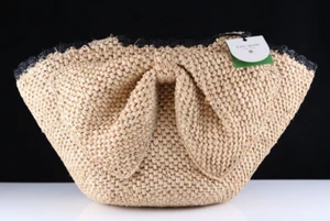Neu 2025 Target x Kate Spade Raffia Fliege Reißverschluss Beuteltasche Tasche - Bild 1 von 6