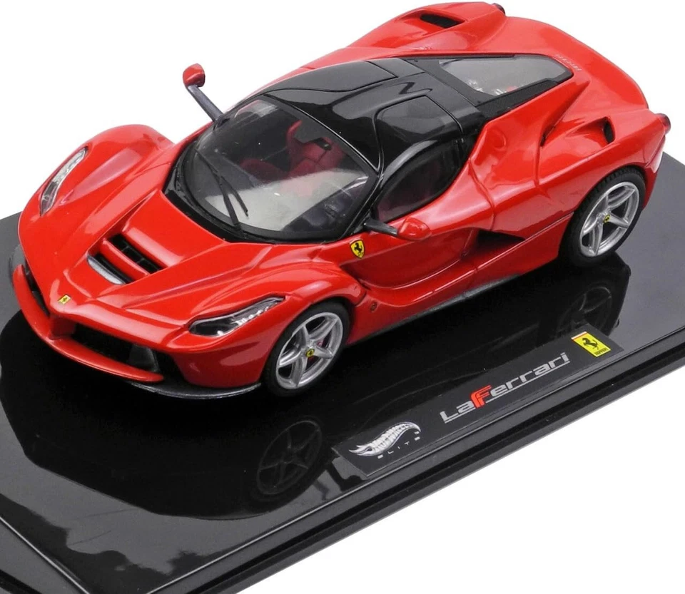 FERRARI LA FERRARI ROSSA CON TETTO NERO 1:43 HotWheels Elite BCT83 - Immagine 1 di 1
