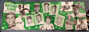 1963 Fleer N.L. All-Star Poster (18"" x 53"") mit Clemente, Koufax, Mays EX - Bild 1 von 1