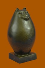 FERNANDO BOTERO "The Cat" Lovely Bronze Sculpture, Sealed, Signed Figurine Decor