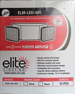 Elite ELM-LED-803 LED Emergency Lights White 120/277V - New Case of 12!!! - Picture 1 of 2