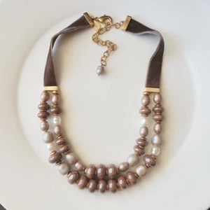 New 16" Chicos Beads Dual Strands Necklace Gift Fashion Women Party Show Jewelry - Picture 1 of 3