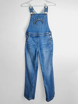 Mono vaquero Mini Boden con bordado arco iris, niñas 9-10  Foto 1 de 4