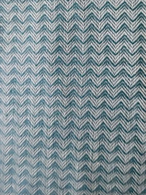 Fabric 4 yard lot soft hand Rayon poly blend. Light Teal Blue Chevron Design. ￼ - Image 1 of 2