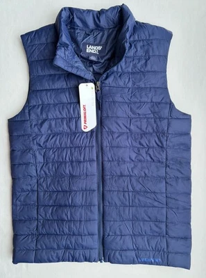Chaleco aislante LANDS’END PRIMALOFT YOUTH talla 14-16 acolchado cremallera completa azul marino nuevo con etiquetas Foto 1 de 4