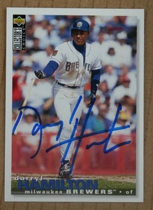 AUTOGRAPHED - Darryl Hamilton Upper Deck #178 Milwaukee Brewers 1995 MLB - Picture 1 of 2