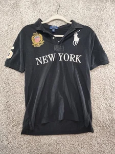 POLO RALPH LAUREN VINTAGE NEW YORK BIG LOGO T-SHIRT SIZE L Y2K EMBROIDERED - Picture 1 of 14