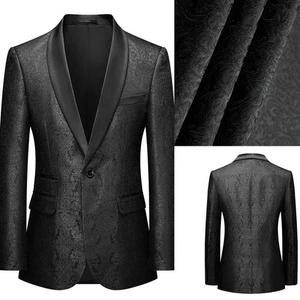 Paisley Men Blazers Coats Dress Suits Peak Lapel Single Breasted Jacket Jacquard - Picture 1 of 24