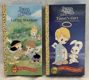 1996 VHS Precious Moments Little Sparrow + 1998 Timmy’s Gift - Imagen 1 de 4
