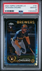 2024 Topps Chrome LogoFractor Jackson Chourio Rookie RC #161 PSA 10 GEM MINT - Picture 1 of 2
