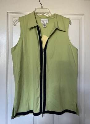 Chaleco de felpa francesa elástico Sport Savvy verde mediano A76538 Foto 1 de 4