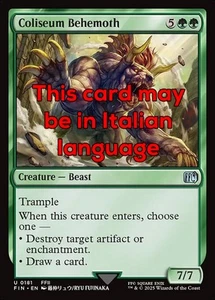 MTG COLISEUM BEHEMOTH FOIL EXC - BEHEMOTH DELL'ARENA 181 - FIN - MAGIC - Picture 1 of 1
