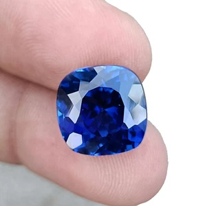 12.10 CT Natural Blue Sapphire Cushion Shape Ring Size Loose Gemstone - Picture 1 of 8