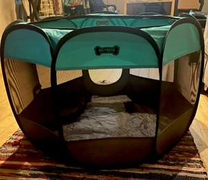 Ruff 'n Ruffus Portable Foldable Pet Playpen + Free Carrying Case + Travel Bowl - Picture 1 of 7