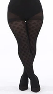 Mujeres Sexy Negro Diamante Estampado Medias Gruesas Cálidas Opacas Talla 8 10 12 14 16 - Imagen 1 de 12