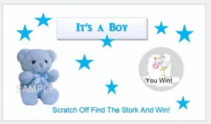 10 biglietti gratta e vinci baby shower bambino ragazzo simpatico orsacchiotto blu 10 carini - Foto 1 di 1