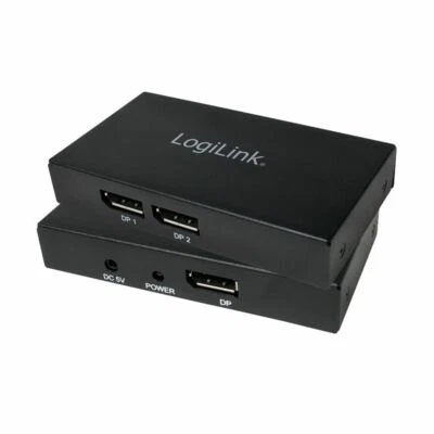 DisplayPort 1.2 4K Splitter 1x Eingang 2x Ausgang Display Port Umschalter Switch - Bild 1 von 3