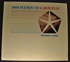 1988 Plymouth Caravelle Sales Brochure Folder SE Sedan Excellent Original 88